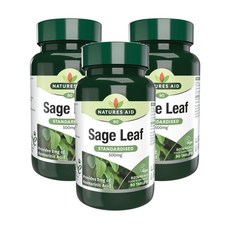 영국 네이처스 에이드 natures aid Sage Leaf 세이지 잎 50mg 로사마린산 2mg 90정, 3개, 90개
