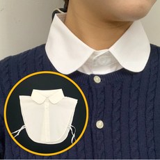 오라몰랑 코튼 페이크셔츠 라운드 목카라 화이트