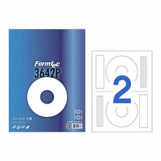 CD DVD용 라벨(CD2칸/100매 IJ-3642P/내경:41mm/폼텍)