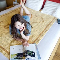 대자리하트마작자리퀸쿨매트침대매트여름카페트