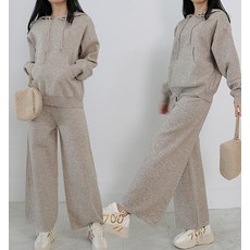 허니비즈 데일리 후드 바지 비스코스 니트 셋업_HBSE20FF024