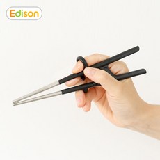 에디슨 성인용 스텐젓가락 1+1 (블랙), EC1318_블랙x2개, 2개