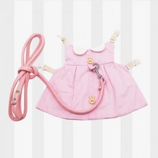 귀여운 토끼 애완 동물 조끼 액세서리 야외 목줄 옷 하네스 스트랩 드레스 의류, Pink, S, 1개