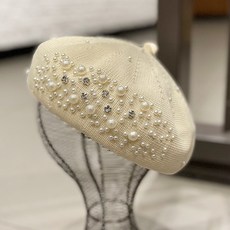 망사진주베레모