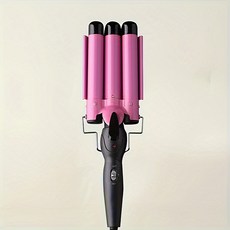 프로페셔널 3 배럴 컬링 아이언 조절 가능한 온도의 헤어 웨이버 안전하고 휴대 가능한 헤어 스타일링 도구 가정 및 여행 용 여성을 위한 선물, 01 1개