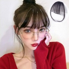  시크릿큐브 여성 앞머리 부분 가발 붙임머리 1개 블랙브라운  상품 이미지