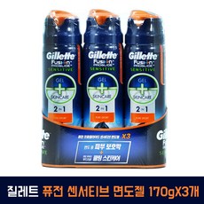 질레트 퓨전 프로글라이드 센서티브 면도젤 170gX3개, 3개