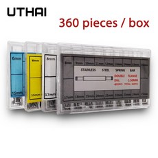 UTHAI P97 시계 액세서리 박스형 시계 스프링 바 스트랩 커넥터 360pcs 박스 스트랩 고정 샤프트 수리 도구 박스형 머리핀|수리 도구 & 키트|