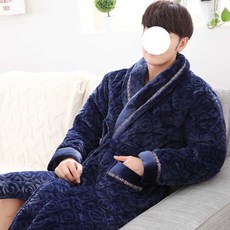 벨벳 겨울가운 퀼팅 목욕 가운 남성용 유카타 샤워가운 골프 파자마