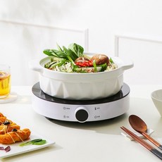  [가온리빙]텀스 1구 원형 인덕션, 화이트/화이트 