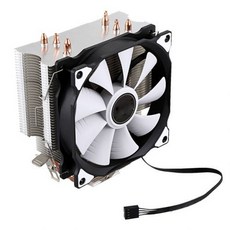 [해외] CPU 쿨러 마스터 4 순수 구리 히트 파이프 프리즈 타워 냉각 시스템 CPU 냉각 팬 (PWM 팬 포함) CPU 냉각 팬, one fan
