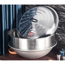 대형 가마솥 스텐 솥밥 냄비 시골 스텐솥 솥단지 식당 화덕, 1개, 상세 페이지 참고, 47x56x20cm(커버포함)