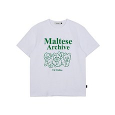WAIKEI 53 말티즈 아카이브 라인 그래픽 반팔티셔츠 화이트 Maltese archive line graphic half sleeve tshirts WHITE YE