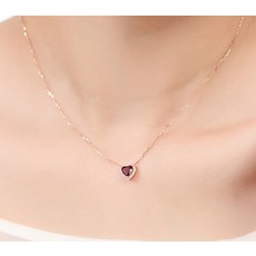 하트 펜던트 루비 실버 여성 액세서리