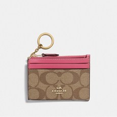 COACH 코치 여성 시그니처 캔버스 미니 스키니 ID 케이스 카드지갑 88208 IMVHO