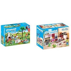 Besuchen Sie den PLAYMOBIL-Store 플레이모빌 City Life 9272 집들이 파티 조명 효과 포함 독일출고-538211, 단일옵션, 03.대가족 주방 세트