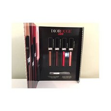 DIOR Rouge Dior Liquid Lip Stain Sample Card wLip Brush Set of 4: #614 Jungle Matte 979 Poison M, One Color_One Size, One Color_One Size, One Color
