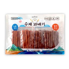 [알약투여기 증정] 수제 꽈배기 대용량 연어 소고기 400g, 1개