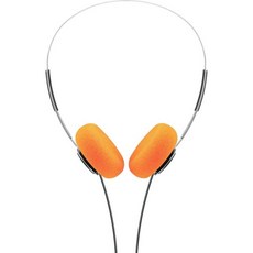 코스 x 레트로스펙트 P21 레트로 온 이어 헤드폰 오렌지 폼 조절 가능한 머리띠 유선 3.5mm 플러그 블랙 및 실버