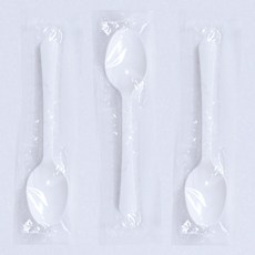 테이크아웃 스푼 개별 비닐포장 화이트 100개