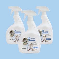 너만아는잡화점 펫크린 반려동물 냄새탈취제 1000ml 베이비파우더향 x 3개 /애견탈취제, 1L