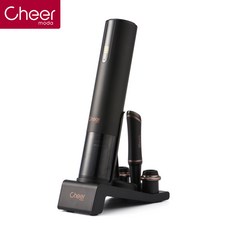 해외 Cheer Kaier 완전 자동 레드 와인 전기 코르크 스크류 4 in 1 선물 세트-18382, 단일옵션, 옵션01