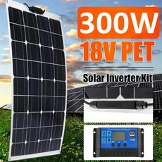 세미 플렉시블 단결정 태양 전지 패널 야외 태양광 비상 충전 자동차 요트 RV 보트 충전 300W, with 60A controller, 1개