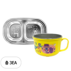 르번 국산 한글나라 간식접시 + 간식대접, 1 COLOR (혼합), 3세트