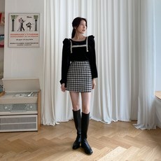 [리엘라}리사드 체크 미니스커트