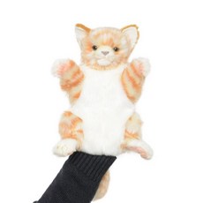 [천삼백케이] [한사토이] 7182-갈색 고양이 퍼펫(손인형) 30cm.L, 단품