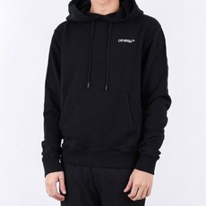 OFFWHITE [명품]오프화이트 미니 로고 프린팅 후드 티셔츠 블랙 OMBB034E18192001N1