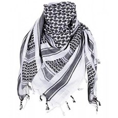Shemagh Scarf men tactical military desert scarf 100% Cotton Arab Wrap Scarf (Wh