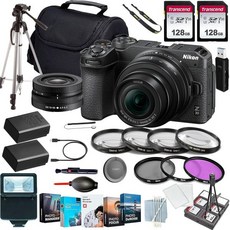 니콘 Z30 미러리스 카메라 니코 Z DX 16-50mm f/3.5-6.3 VR 렌즈+케이스+렌즈 필터 + 사령관 스타터 키트 케이스 2x128 GIG 메모리 플래시 삼각대