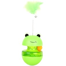 MAAH貓咪青蛙軌道球食物樹零食玩具, 1個, 淺綠色