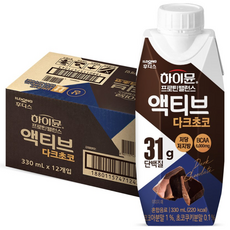 하이뮨 프로틴 밸런스 액티브 다크초코, 330ml, 12개