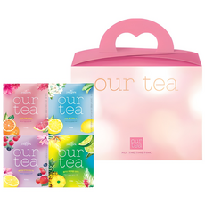JARDIN All The Time Pink花草茶禮盒組, 檸檬伯爵茶 4入+柑橘葡萄柚茶 4入+木槿野莓果茶 4入+鳳梨薄荷茶 4入, 1組