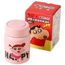 가와시마야 캐릭터 316 스테인리스 스틸 미니 보온컵, 유리 핑크, 1개, 200ml