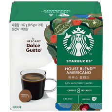 STARBUCKS 星巴克 家常美式咖啡膠囊 多趣酷思咖啡機適用, 8.5g, 12顆, 1盒