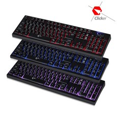 WEVO CLICKER G1 LED 게이밍 유선 키보드, 블랙