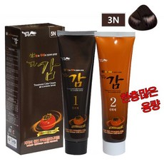 젤존 감 트리트먼트 칼라 크림 염색약 대용량, 3N 어두운갈색, 1개