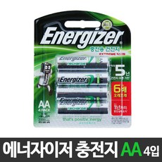 에너자이저 충전용 건전지 AA, 4개입, 1개