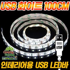 캠팜 인테리어 휴대용 USB LED바 (5V/화이트 100cm), 1개
