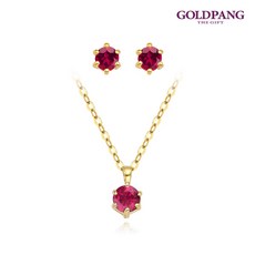 천연루비목걸이귀걸이세트