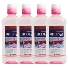 메디가글 순한맛 구강청결제 복숭아향, 750ml, 4개