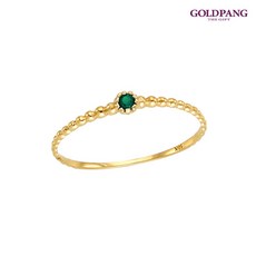 골드팡 14k 18k 2mm 천연 탄생석 반지-5월[에메랄드] 반지