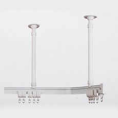 국제산업 라운드레일 곡선레일 커튼레일, 지지대60cm