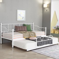 지니마트 GM730 소파침대풀세트2단침대침대(싱글매트2개포함), 화이트