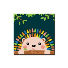DIY캔버스페인팅 DIY 명화그리기 세트 캐릭터 동물 그림그리기, C17 알록달록 고슴도치