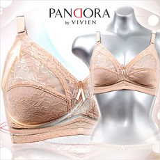 판도라BY비비안 [판도라by비비안] 노와이어 홑겹 무빙 메쉬 레이스 풀컵 브라 BRA07073 브래지어