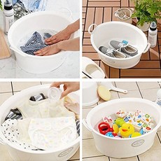 [홈스웰] [일본완제품]이노마타 화이트 WASH-TUB 바스켓, 1개